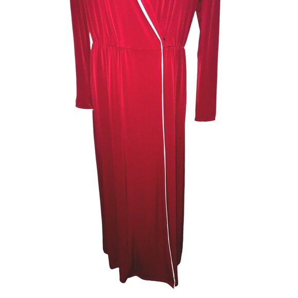 Lane Bryant Glamour VNeck Maxi Robe Wrap Dress Sz 14/16 (XL) Womens Red Long Sle - Picture 13 of 16